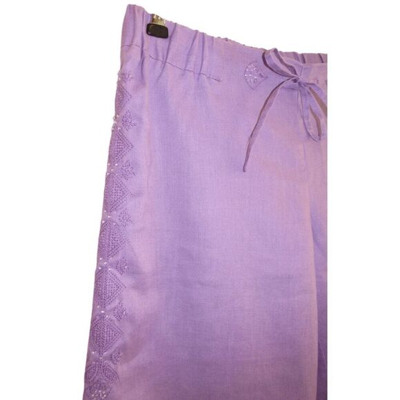 Liz Claiborne Livvy Petite Linen Cropped Pants Sz 6P - Picture 3 of 8